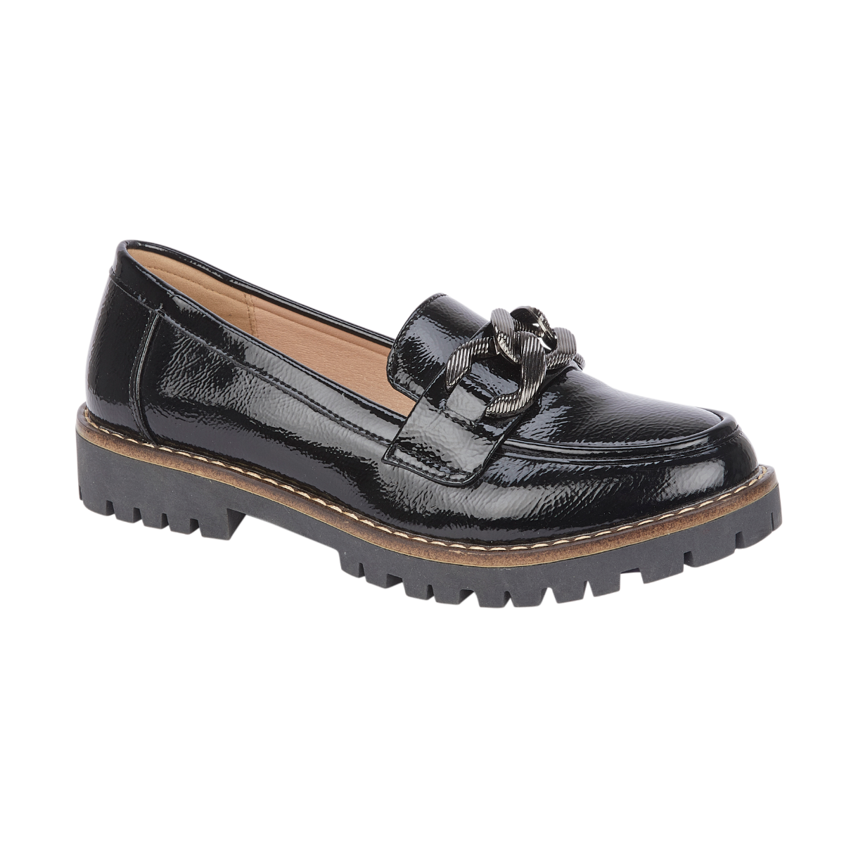 Adeline Black Crinkle Patent