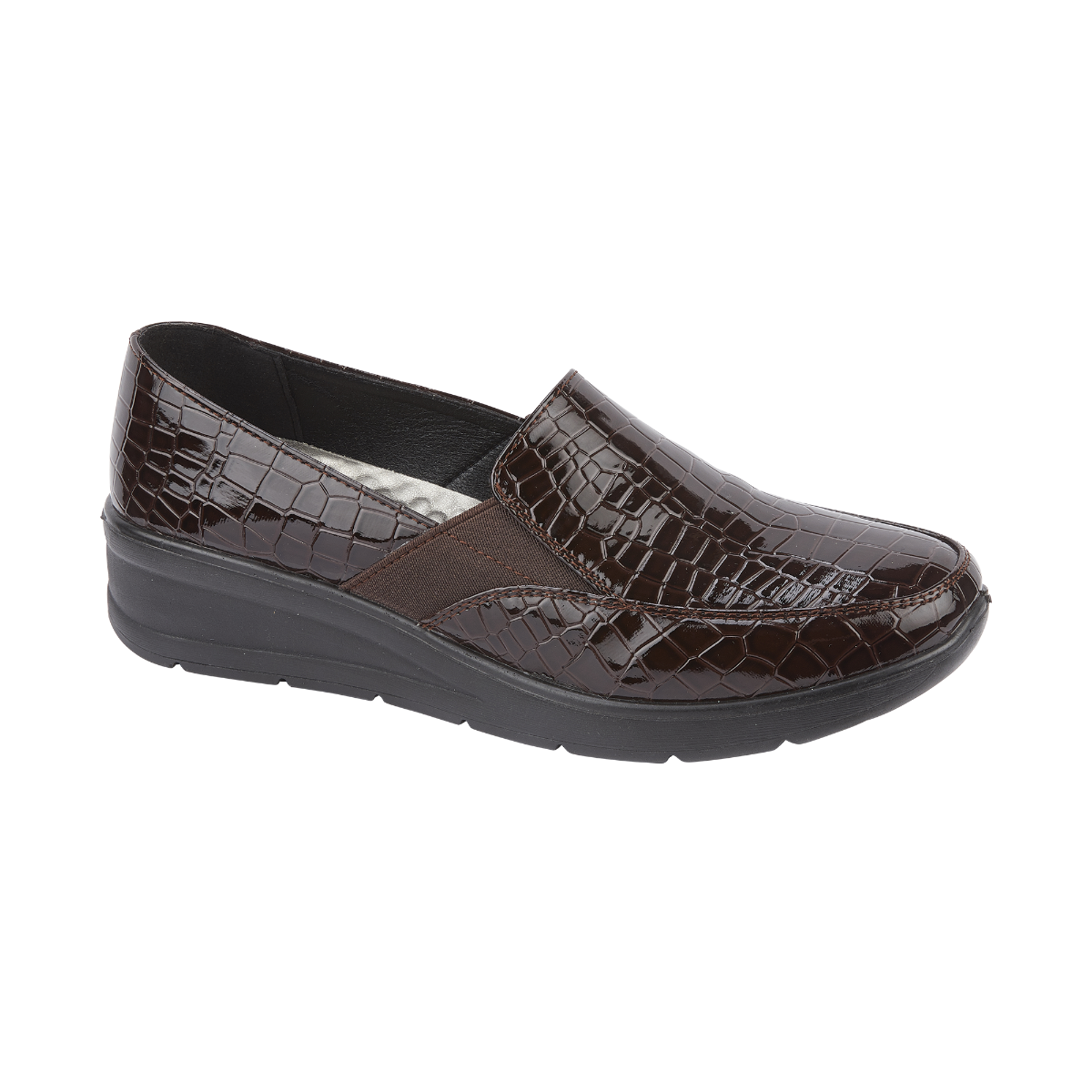 Agatha Dark Brown Croc
