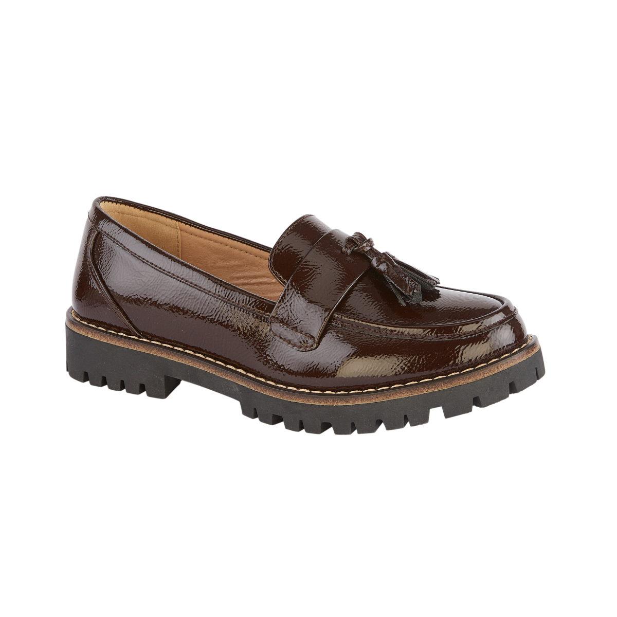 Aurabelle Brown Crinkle Patent