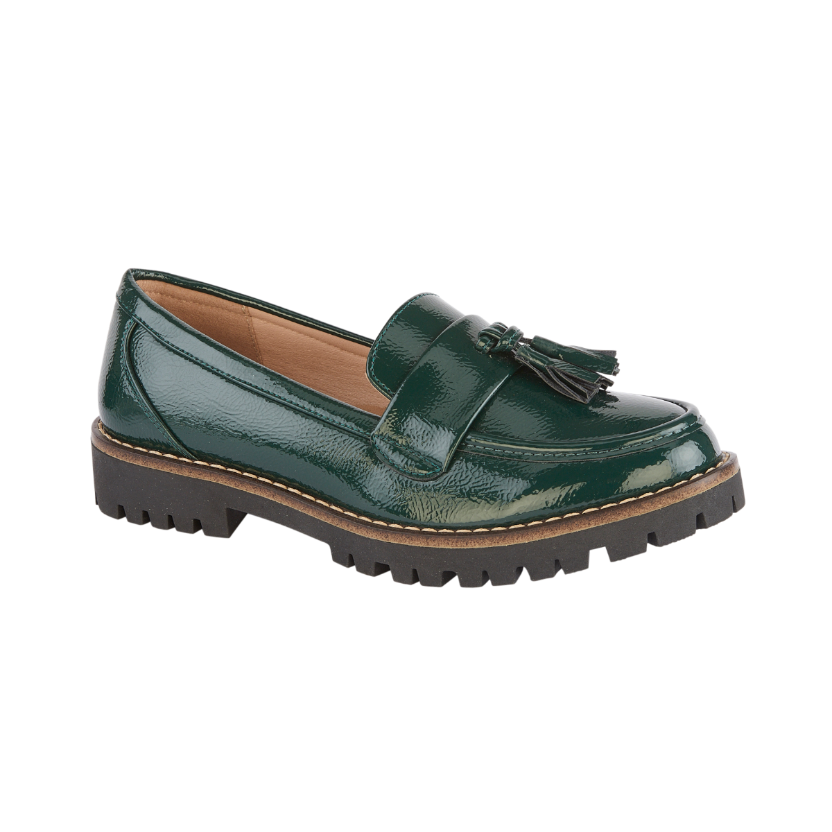 Aurabelle Green Crinkle Patent