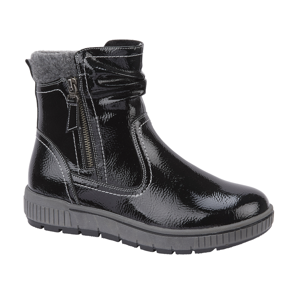 Sutton Black Crinkle Patent