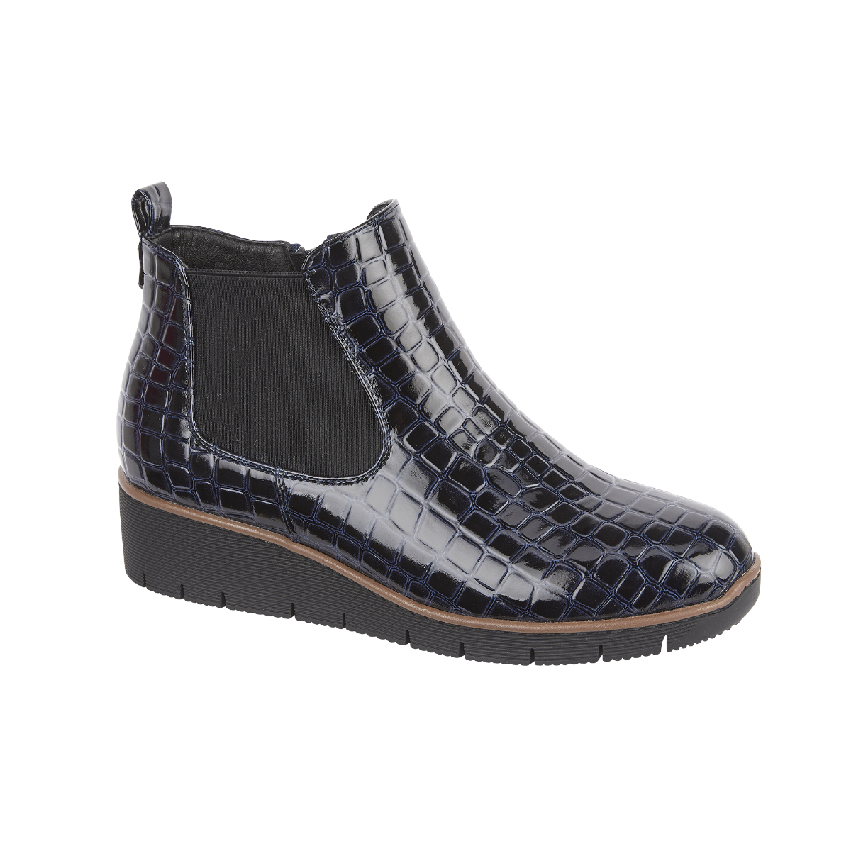 Walnut Navy Croc