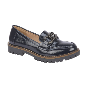 Adeline Navy Crinkle Patent WIDE FIT